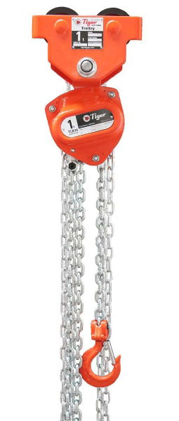 3 tonne Tiger Combination Chain Block & Trolley Push Travel - Narrow